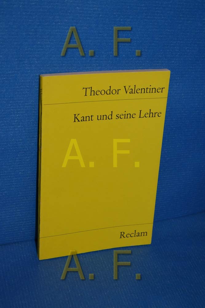 Kant und seine Lehre. Philosophy