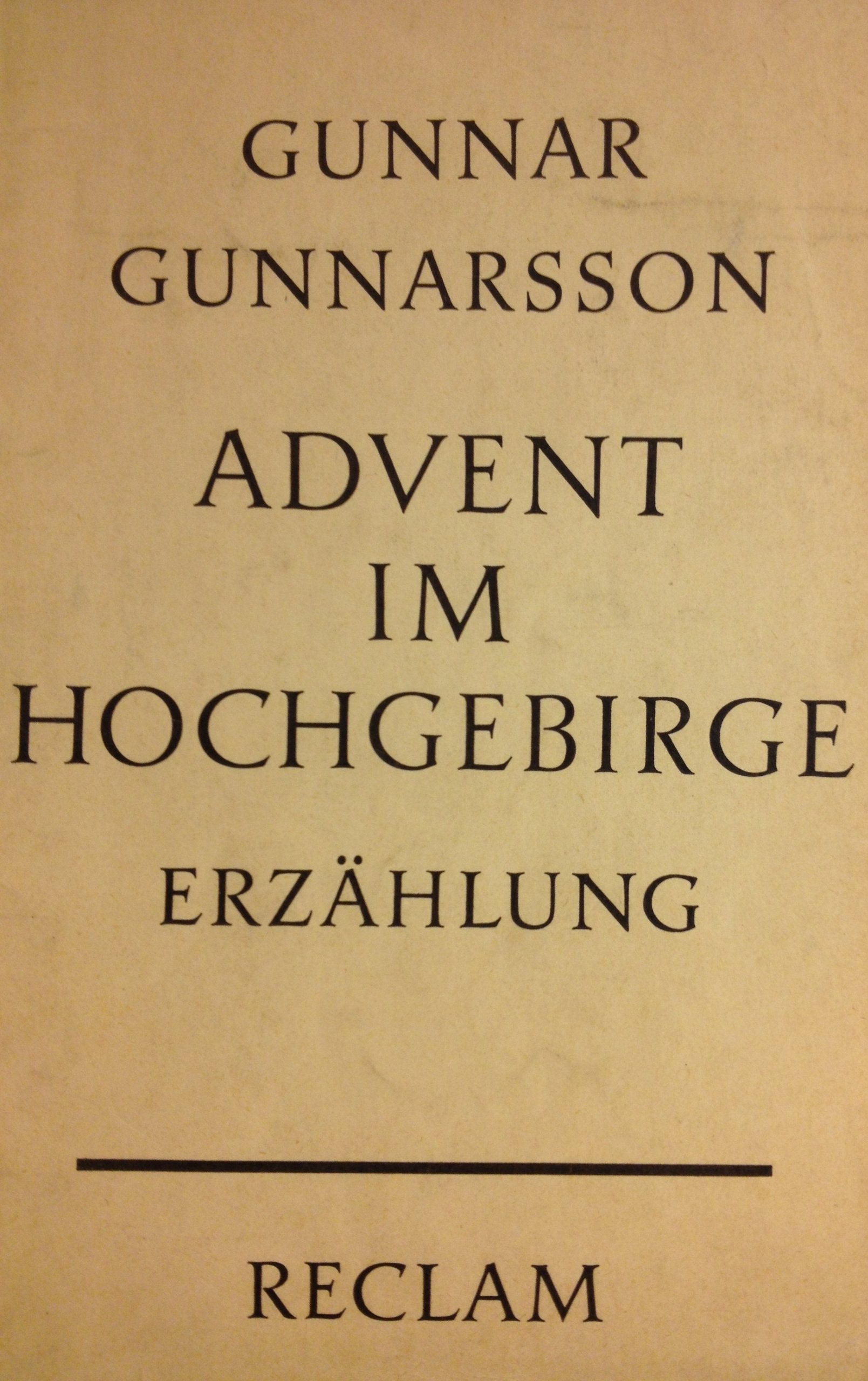 Advent im Hochgebirge (Reclams Universal-Bibliothek) Classics