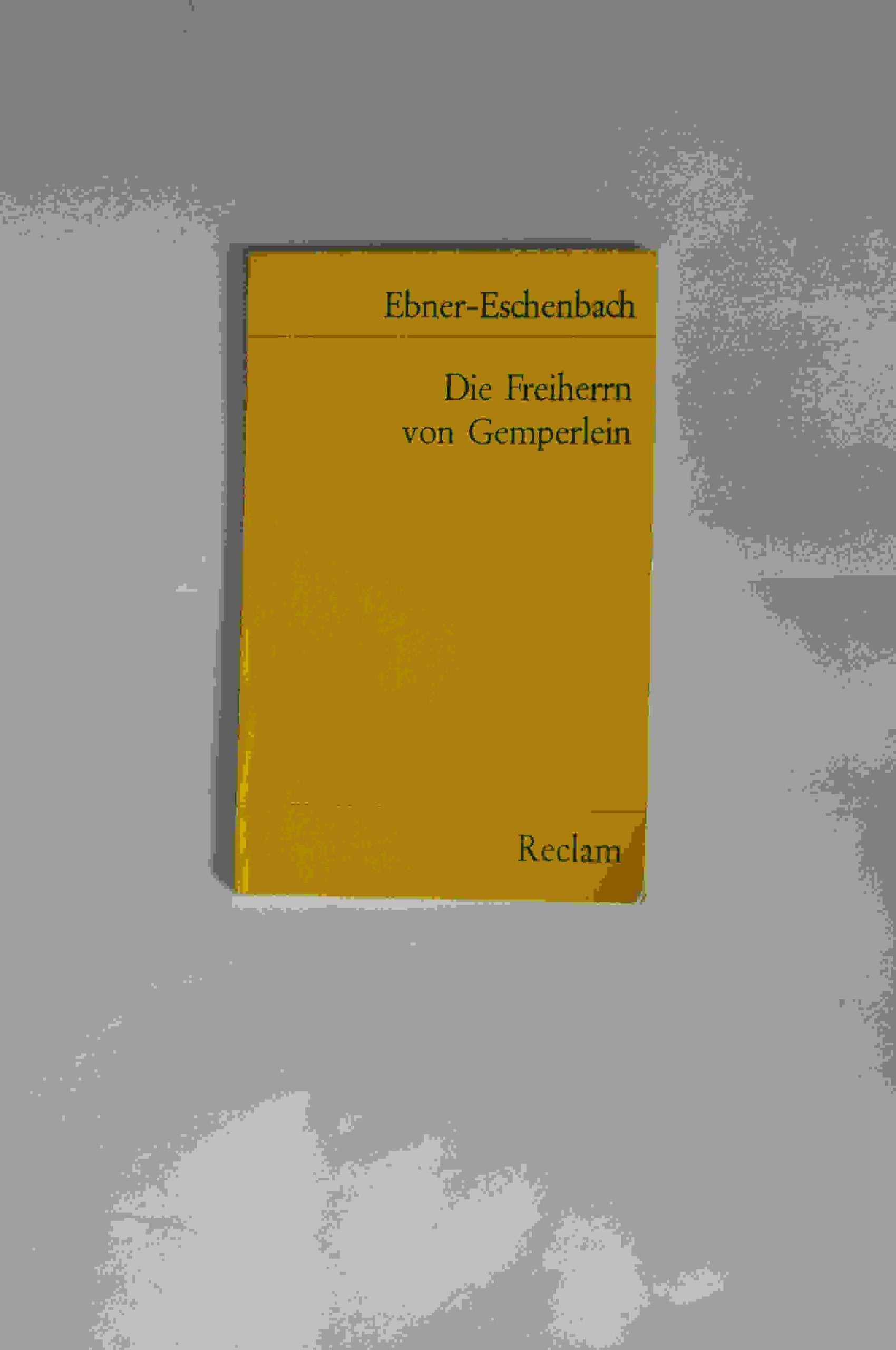Die Freiherren von Gemperlein (Reclams Universal-Bibliothek) Books