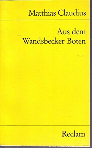 Aus dem Wandsbecker Boten (Reclams Universal-Bibliothek) Hobbies & Crafts