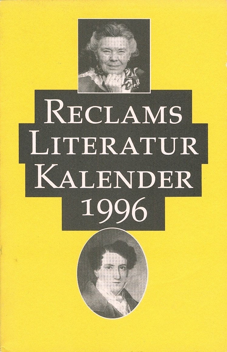 Reclams Literatur- Kalender 1996. Books