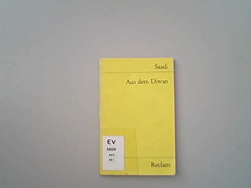 Aus dem Diwan (Reclams Universal-Bibliothek) Books