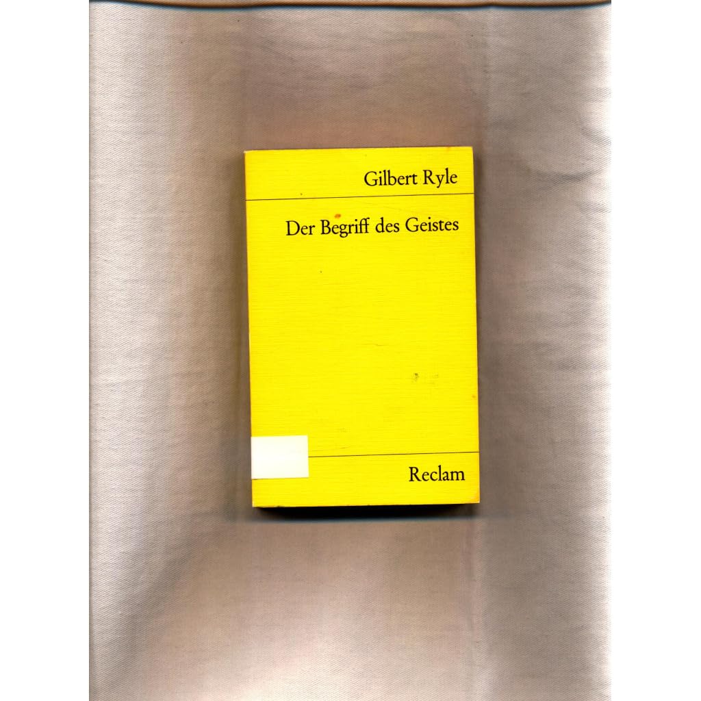 Der Begriff des Geistes (Reclams Universal-Bibliothek) Philosophy