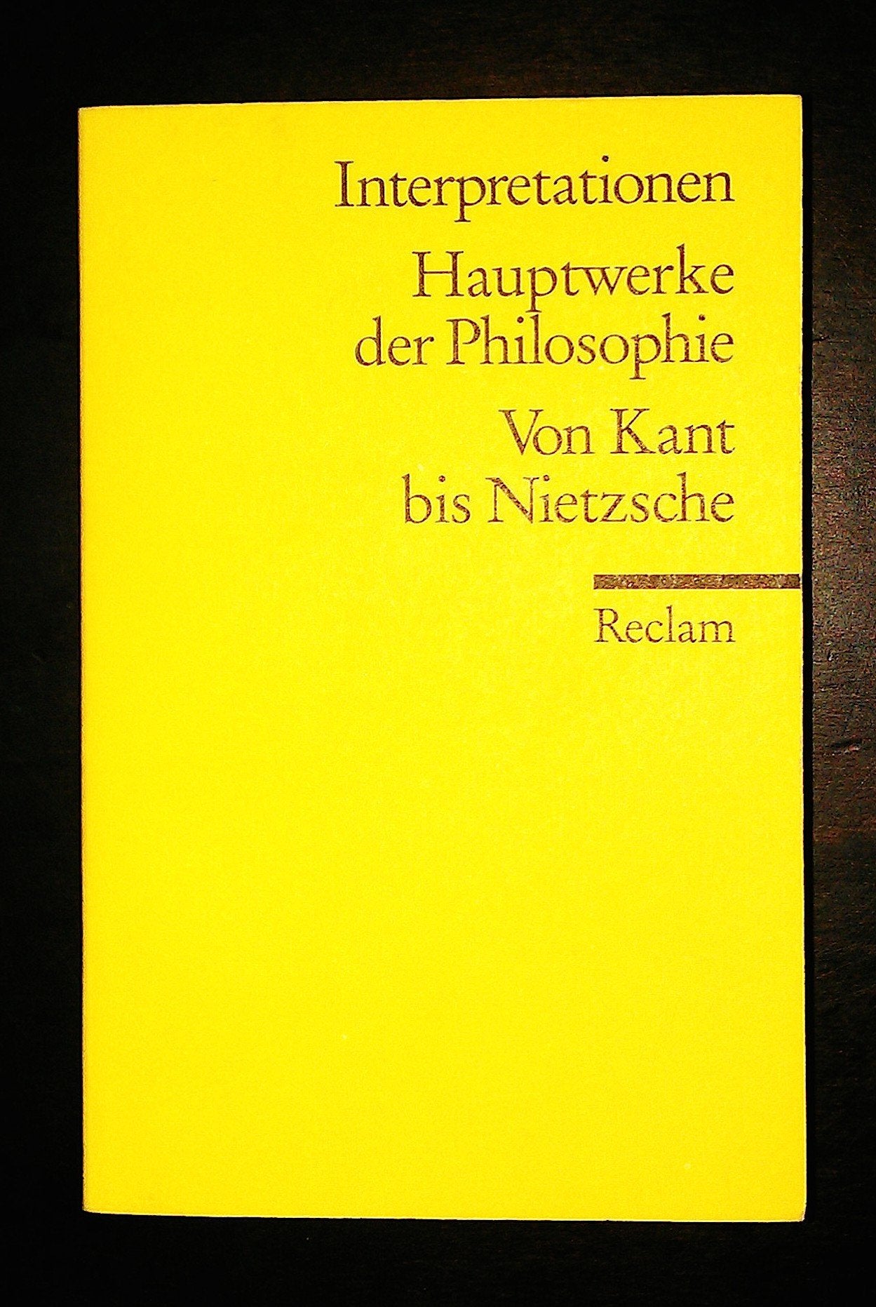 Interpretationen: Hauptwerke der Philosophie (Reclams Universal-Bibliothek) Philosophy