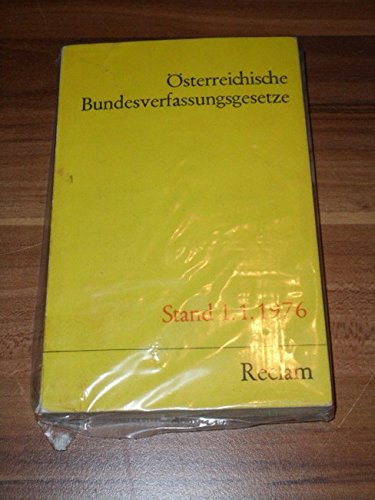 Österreichische Bundesverfassungsgesetze (Reclams Universal-Bibliothek) Law