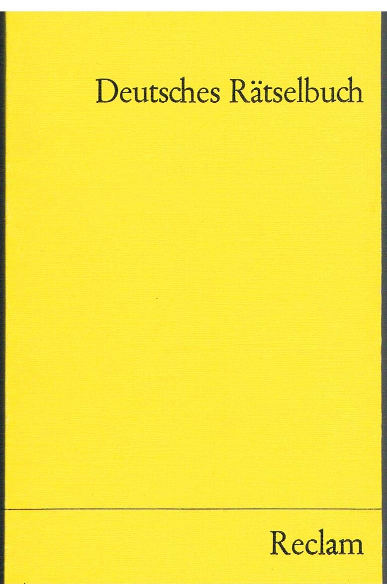 Deutsches Rätselbuch (Reclams Universal-Bibliothek) Books