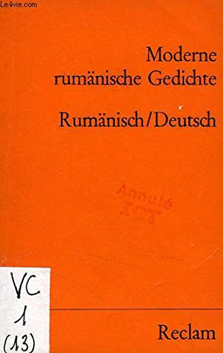 Moderne rumänische Gedichte. Eine Auswahl. Rumänisch / deutsch. Books