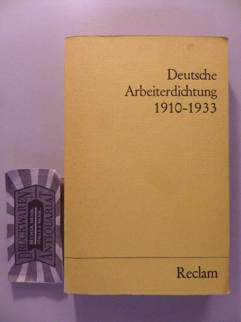 Deutsche Arbeiterdichtung 1910-1933 (Reclams Universal-Bibliothek) Books