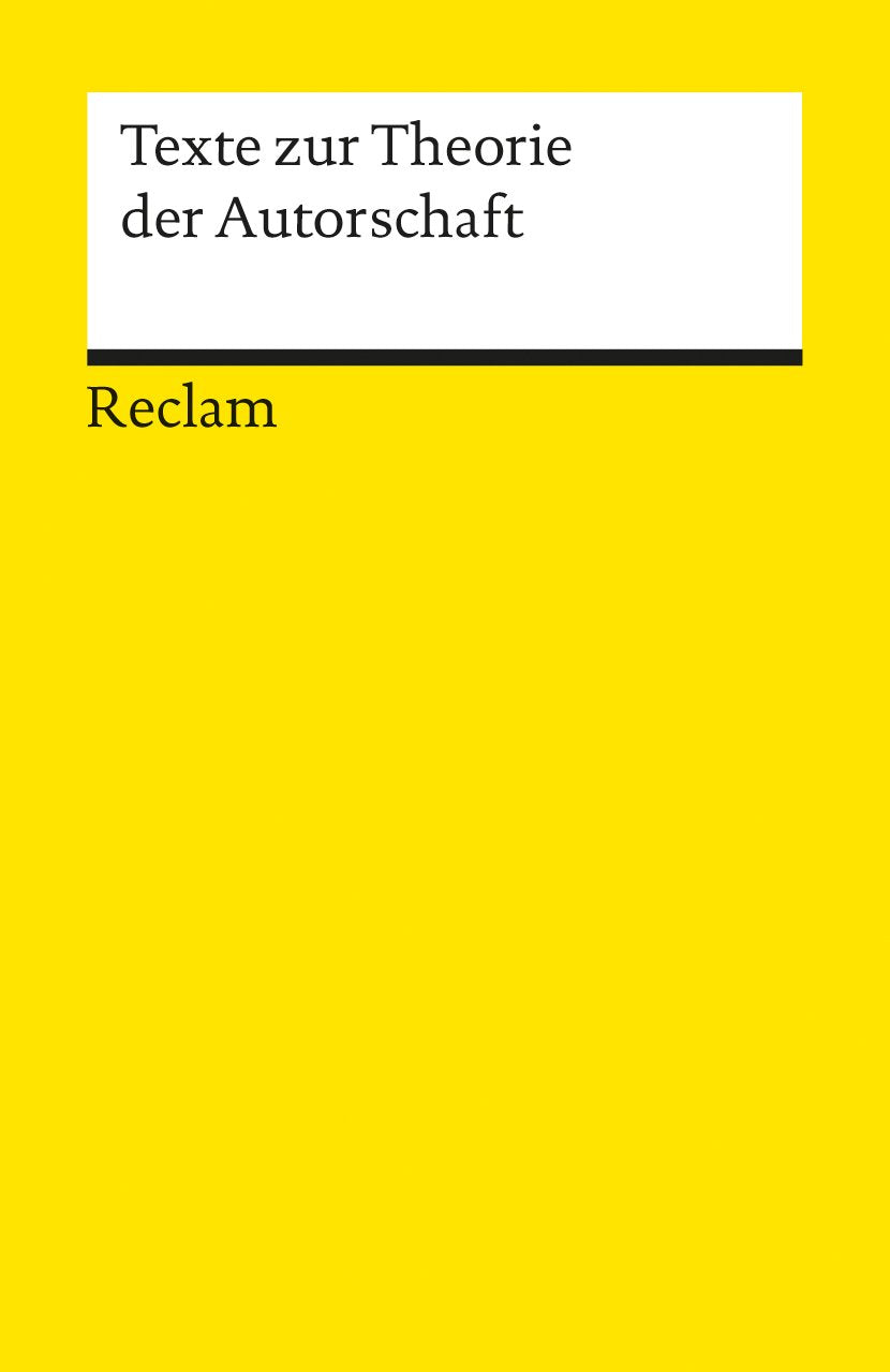 Texte zur Theorie der Autorschaft Contemporary literature
