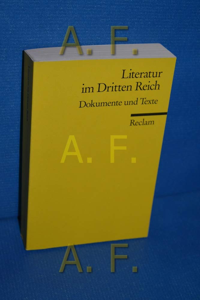 Literatur im Dritten Reich Social Sciences