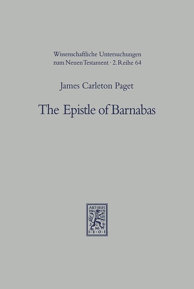 The Epistle of Barnabas: Outlook and Background (Wissenschaftliche Untersuchungen zum Neuen Testament: 2. Reihe, Band 64) Computer Science