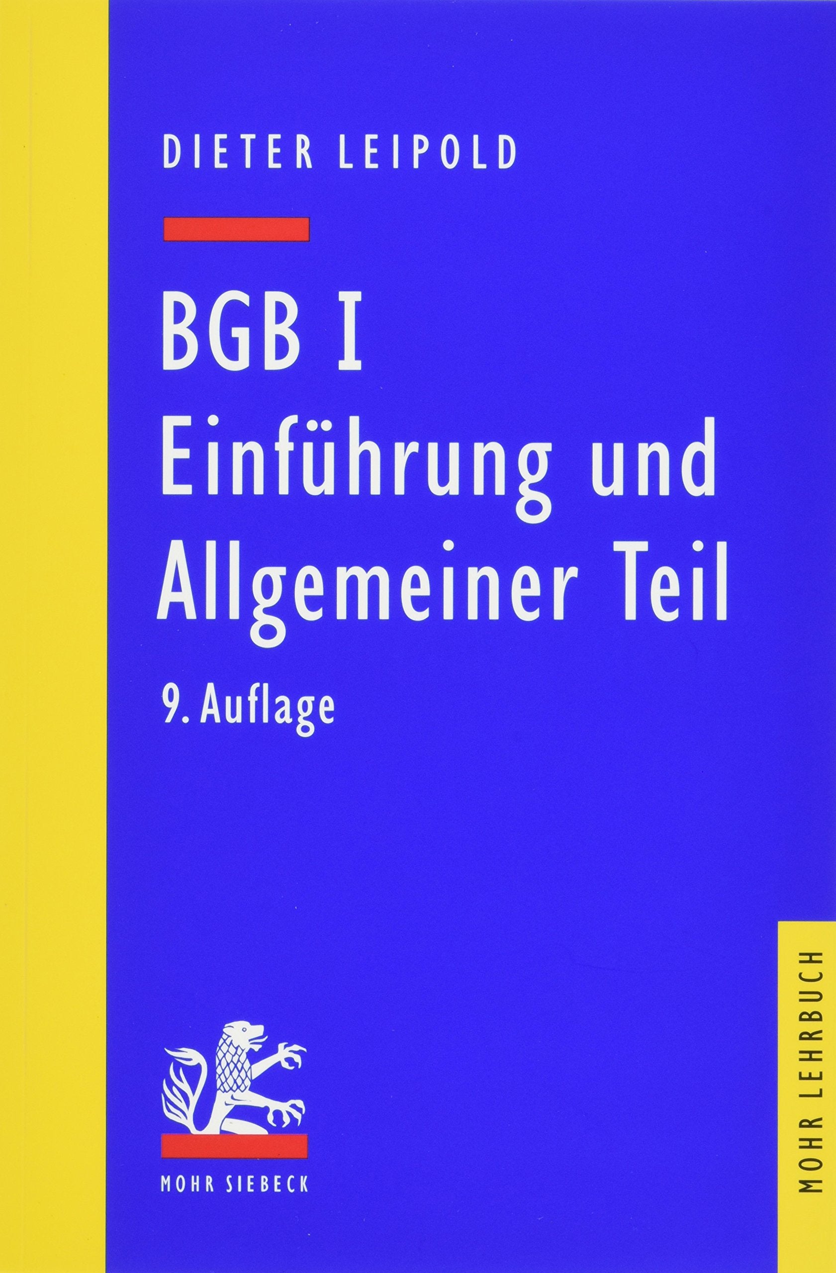 BGB I: Einführung und Allgemeiner Teil Law