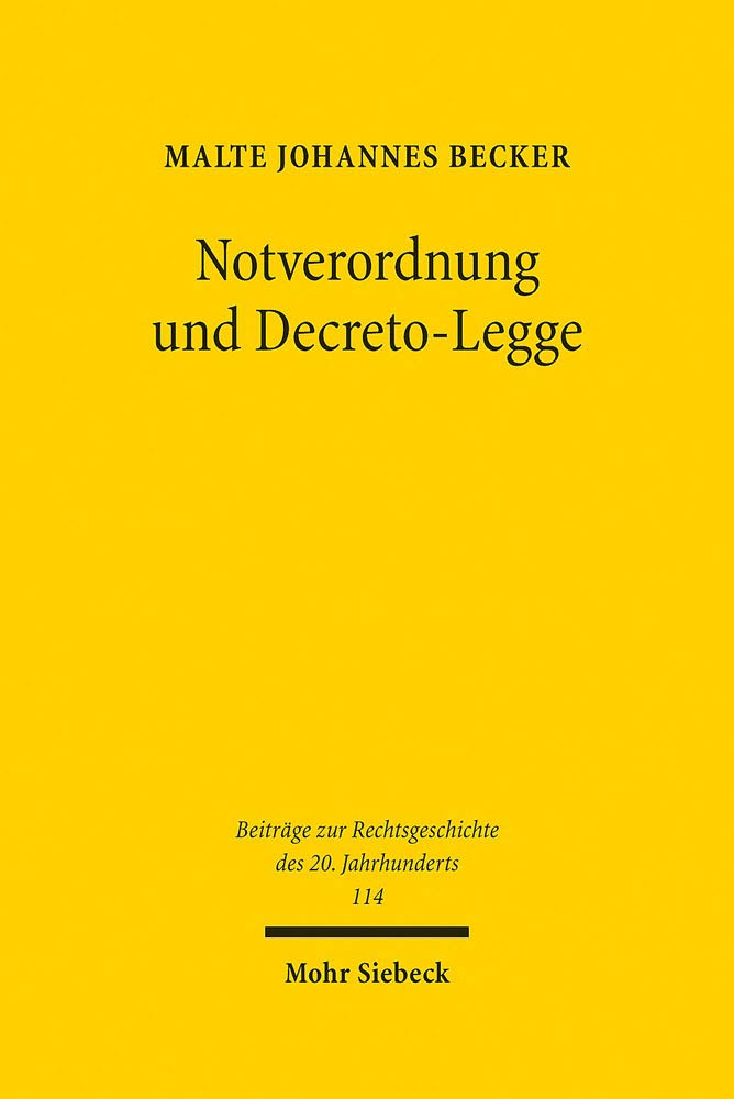 Notverordnung und Decreto-Legge Law