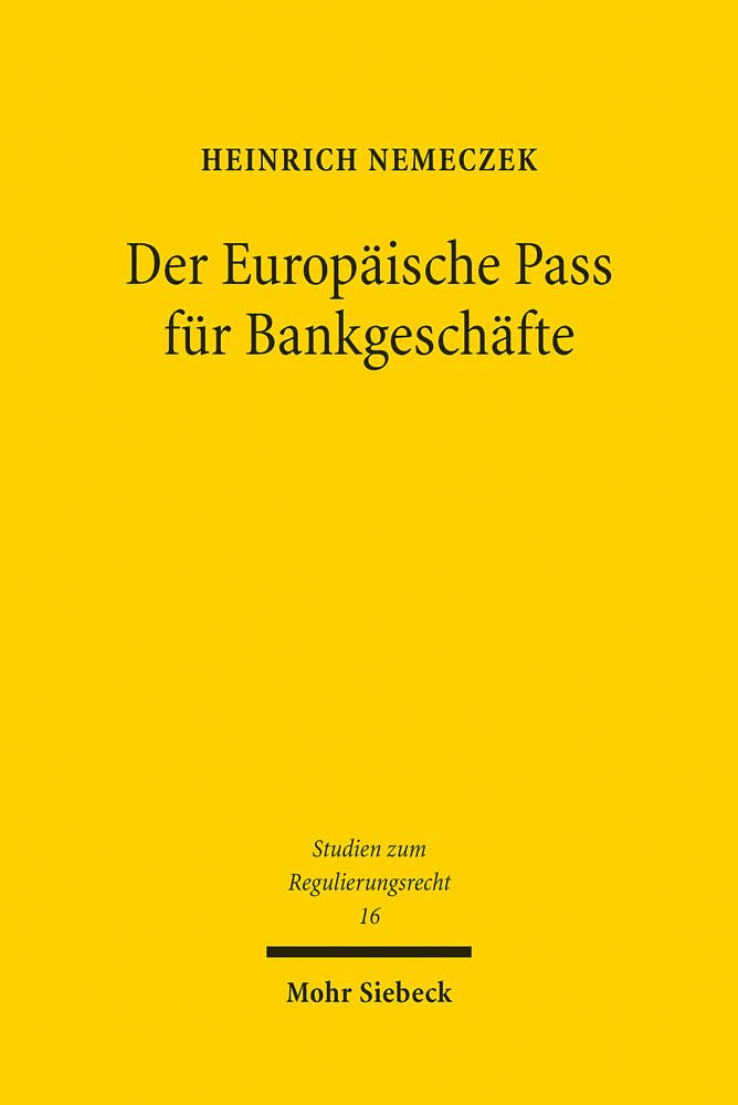 Der Europaische Pass Fur Bankgeschafte book
