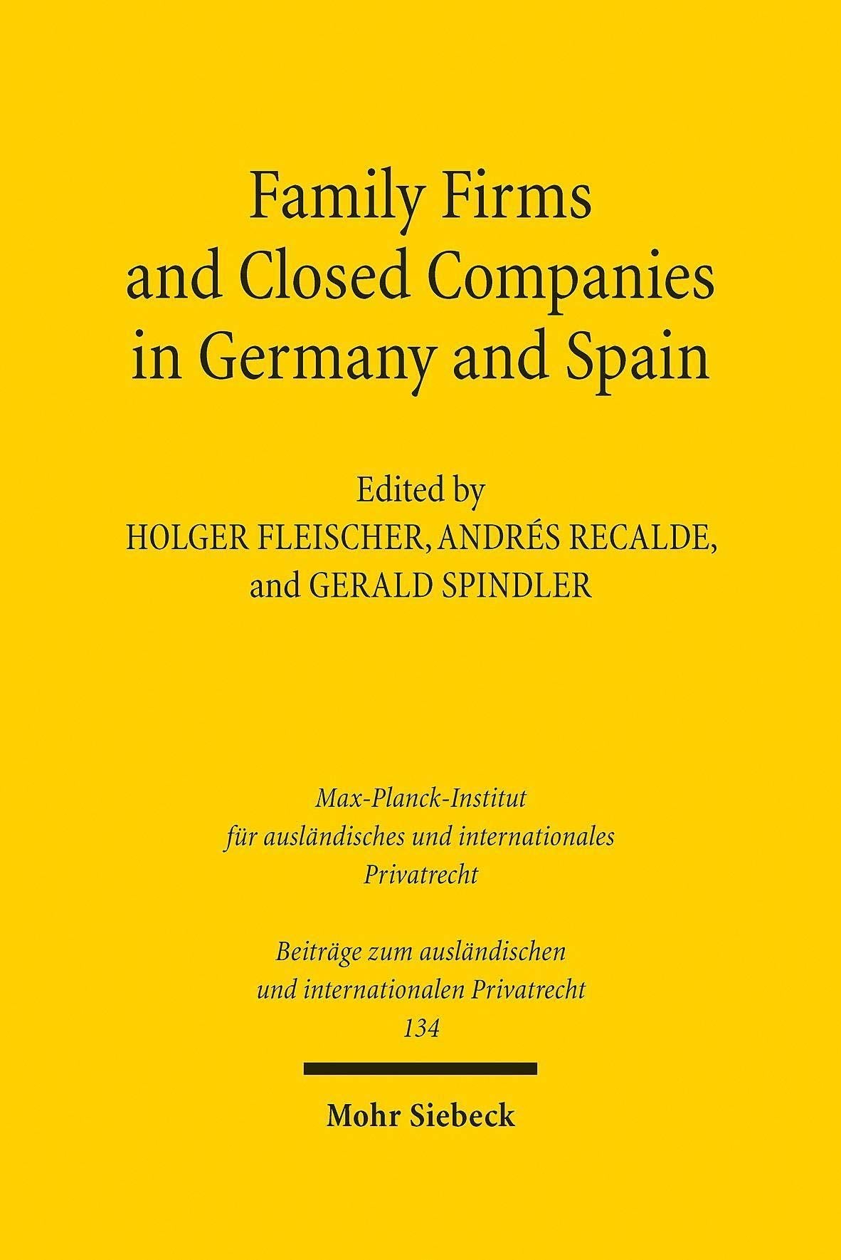 Family Firms and Closed Companies in Germany and Spain Law