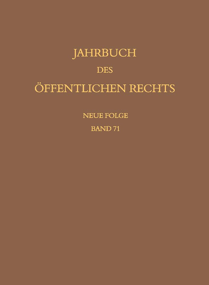 Jahrbuch des öffentlichen Rechts der Gegenwart. Neue Folge Law