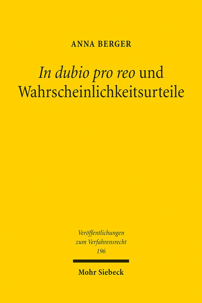 In dubio pro reo und Wahrscheinlichkeitsurteile Law