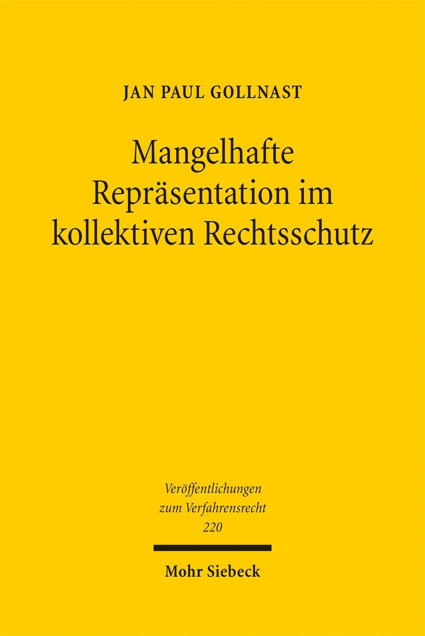 Mangelhafte Repräsentation im kollektiven Rechtsschutz Law