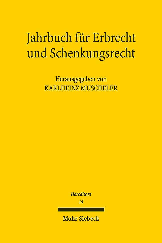 Jahrbuch für Erbrecht und Schenkungsrecht Law