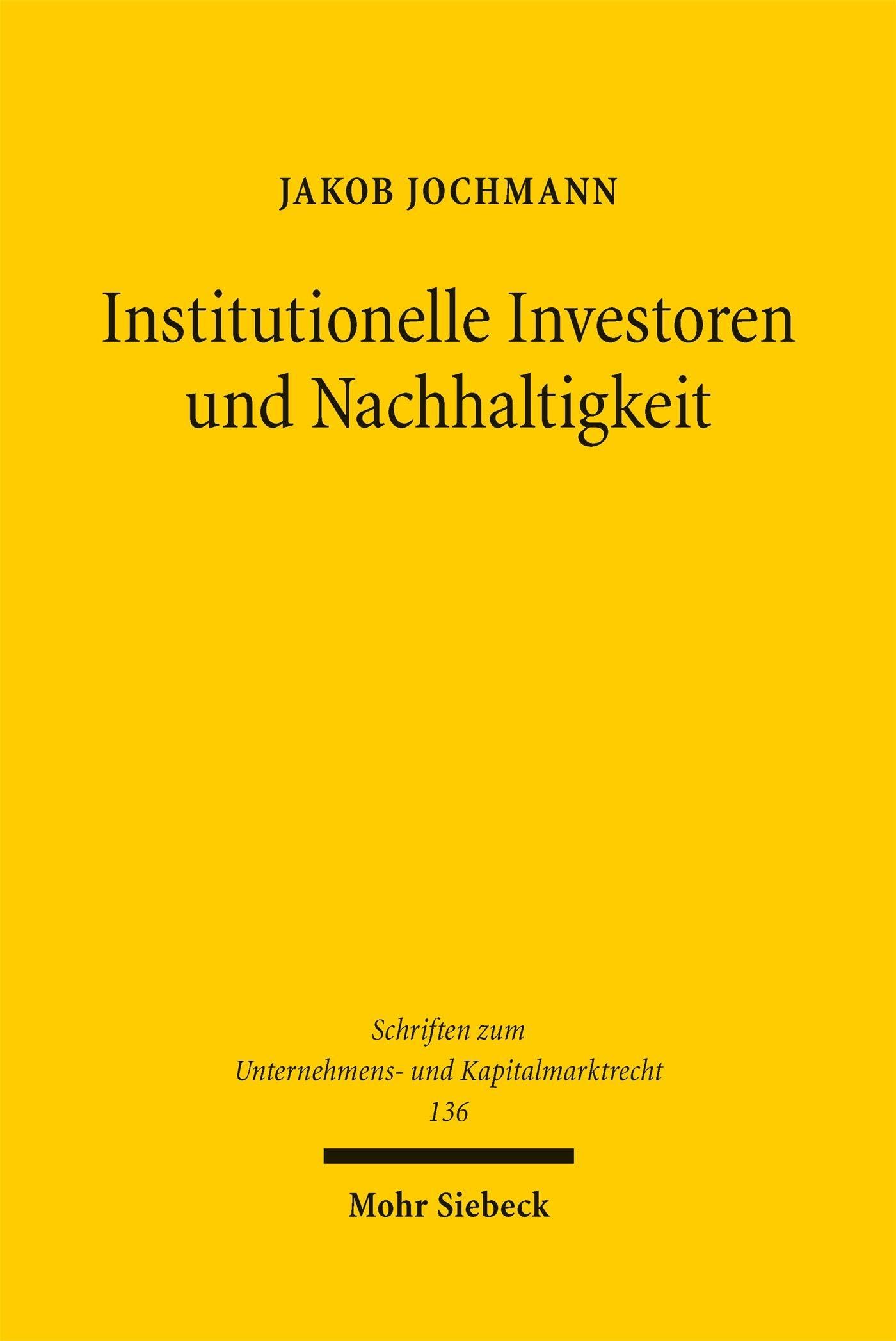 Institutionelle Investoren und Nachhaltigkeit Law