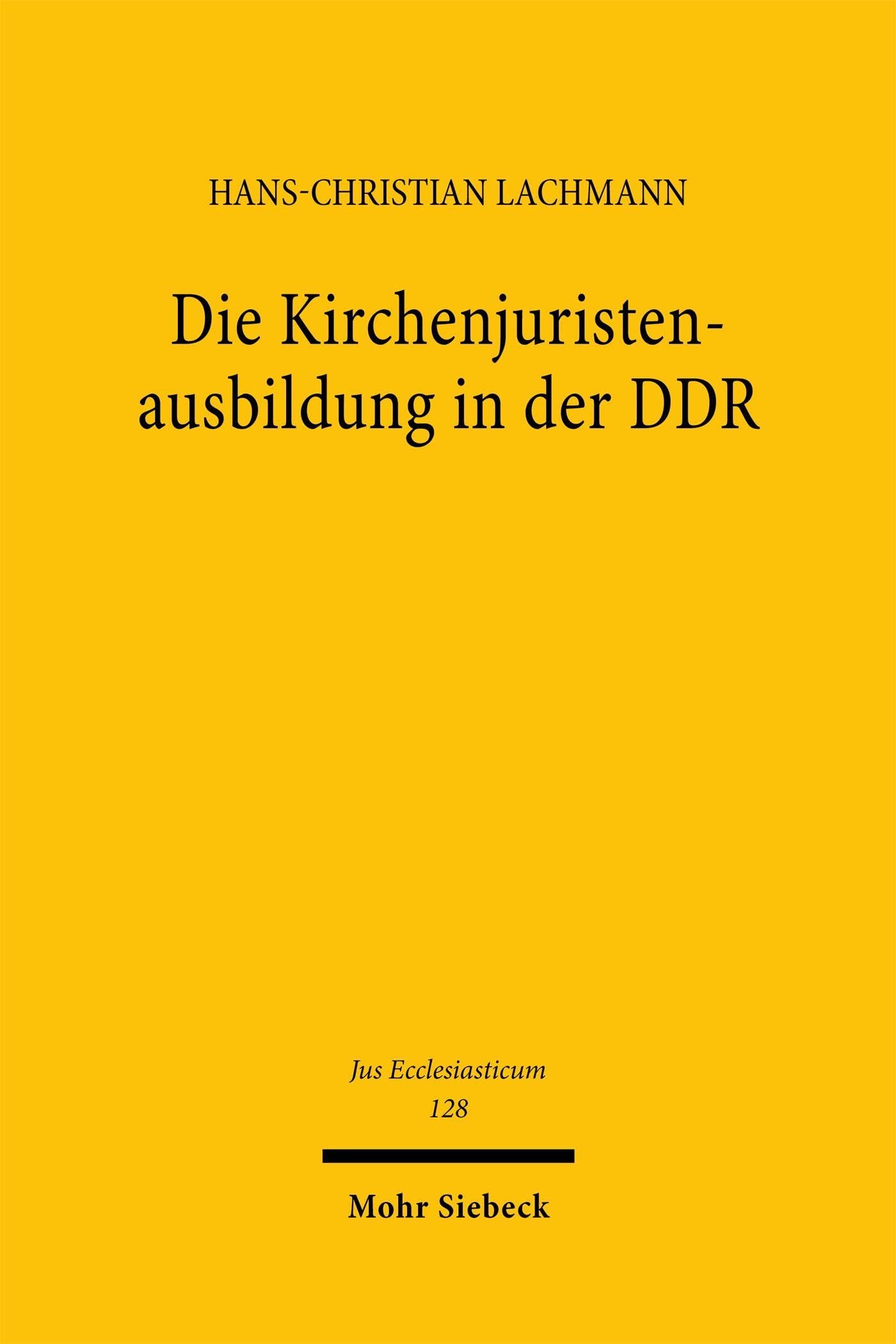 Die Kirchenjuristenausbildung in der DDR Law