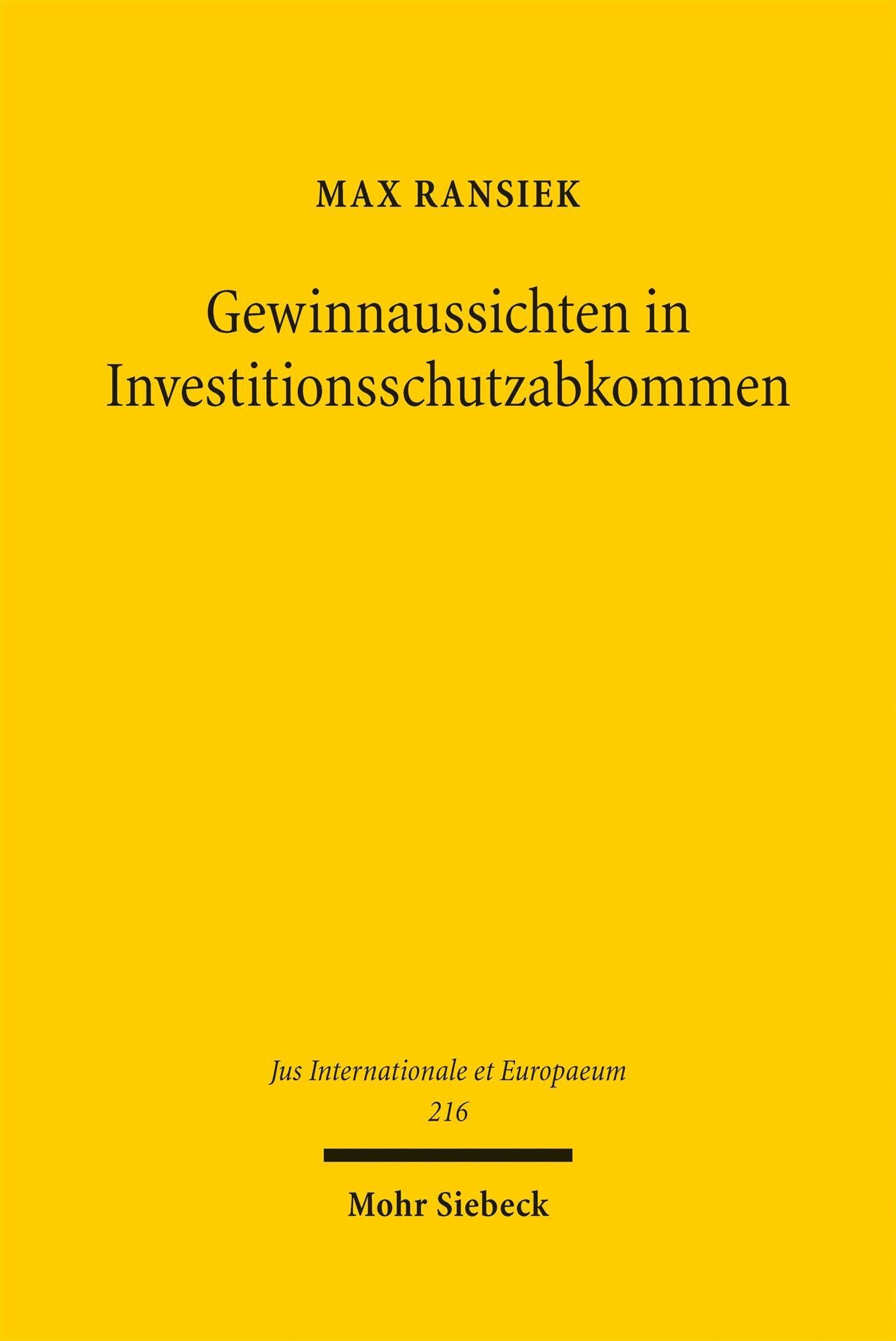 Gewinnaussichten in Investitionsschutzabkommen Law