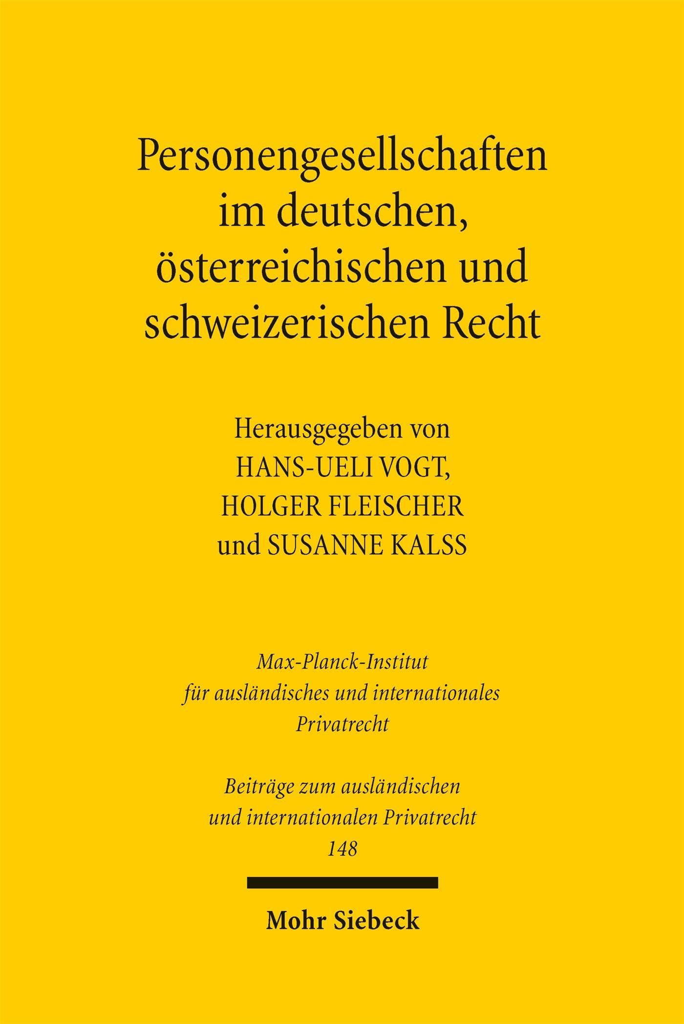 Personengesellschaften im deutschen, österreichischen und schweizerischen Recht Law