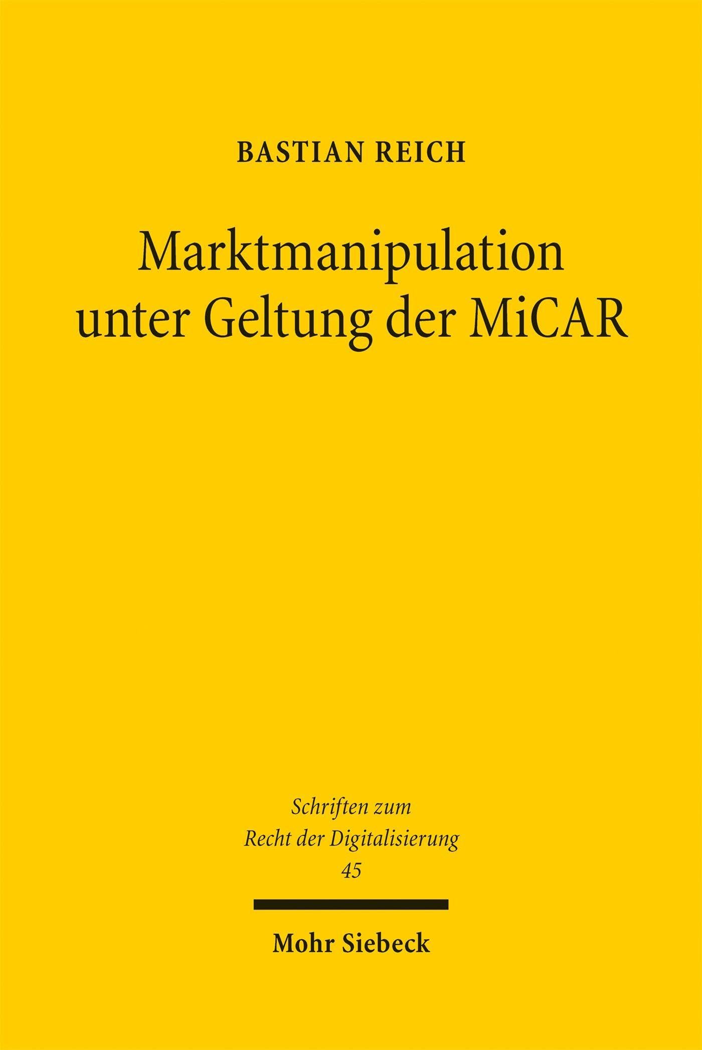 Marktmanipulation unter Geltung der MiCAR Law