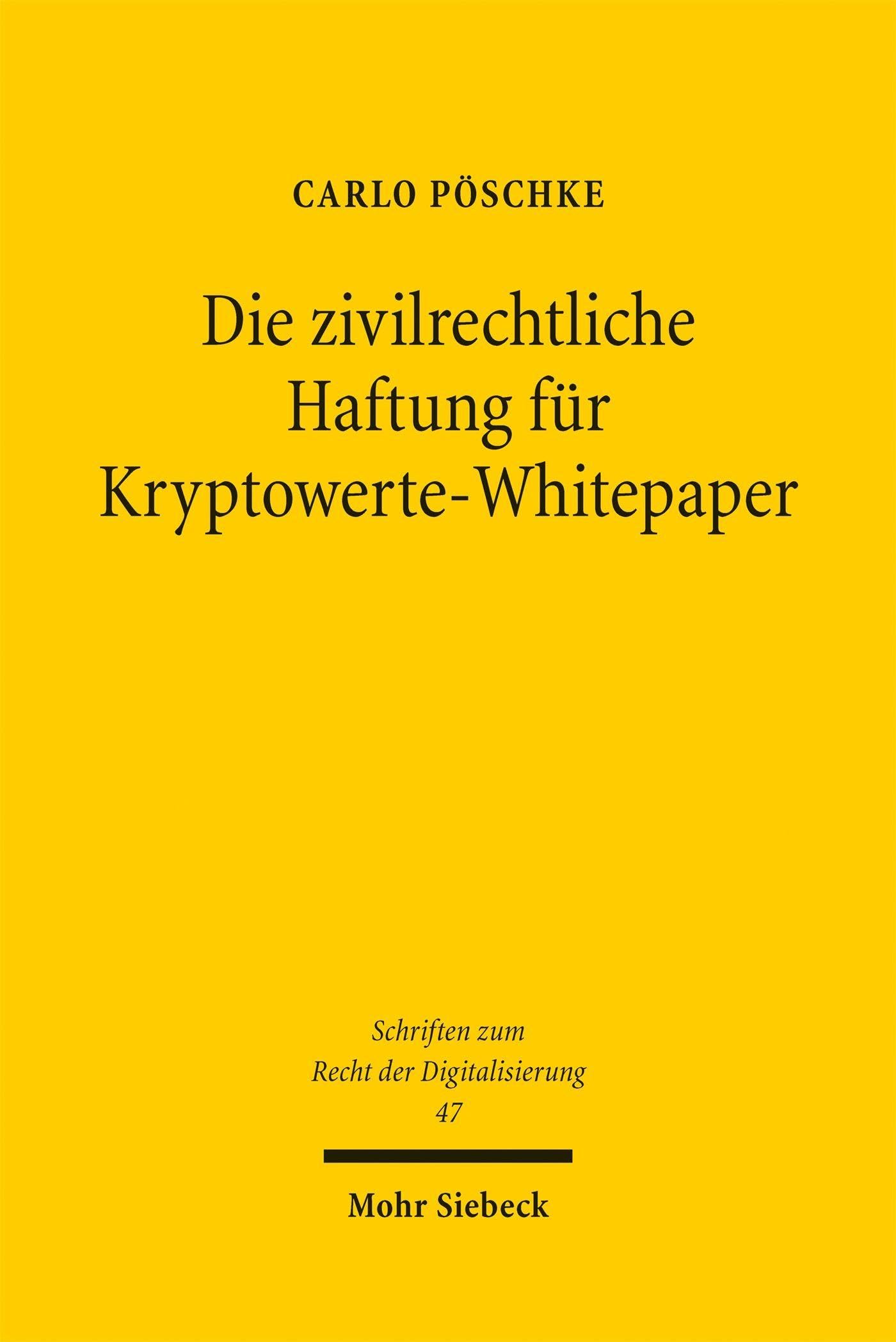 Die zivilrechtliche Haftung für Kryptowerte-Whitepaper Law