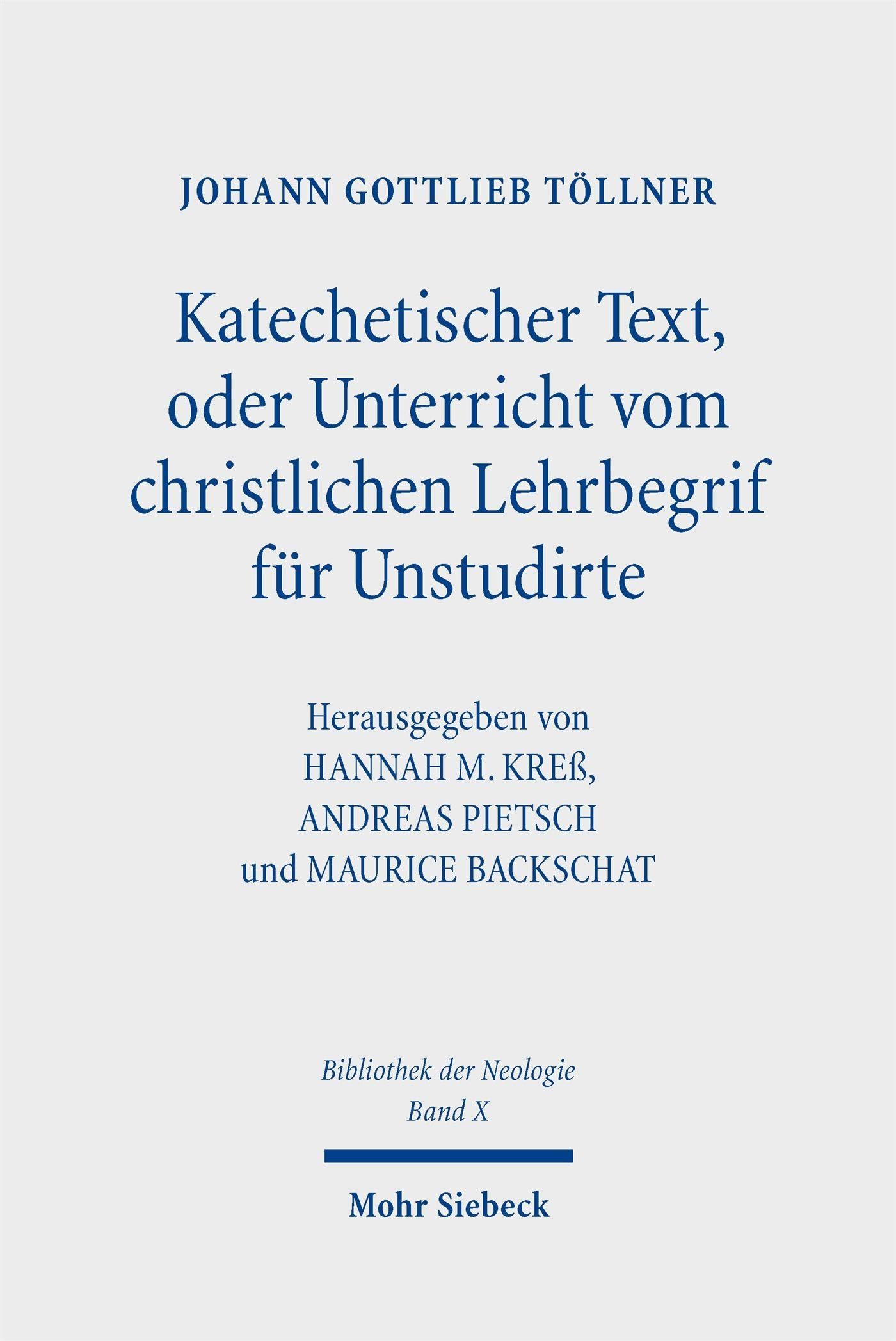 Katechetischer Text, oder Unterricht vom christlichen Lehrbegrif für Unstudirte Philosophy