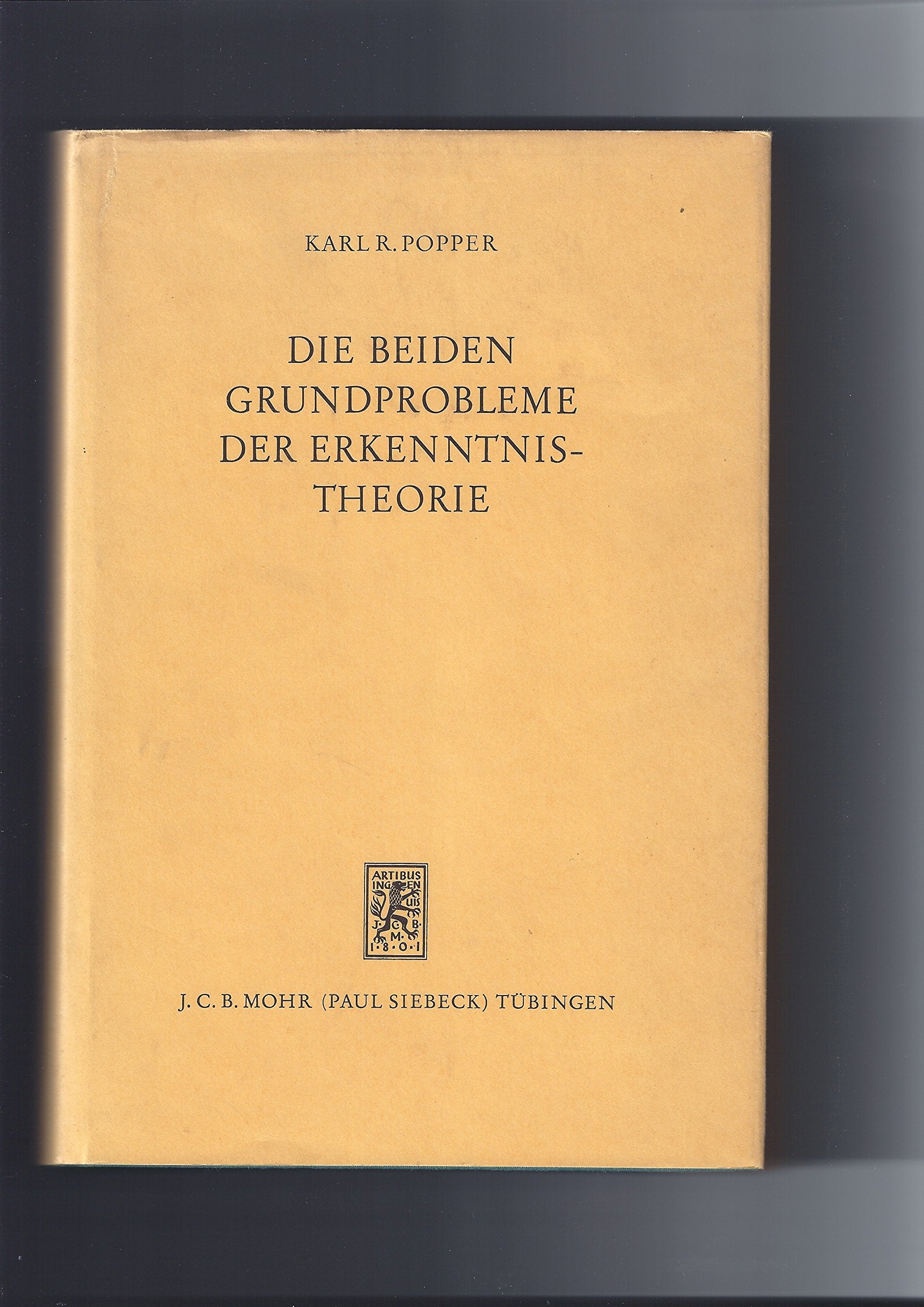 Die beiden Grundprobleme der Erkenntnistheorie Philosophy