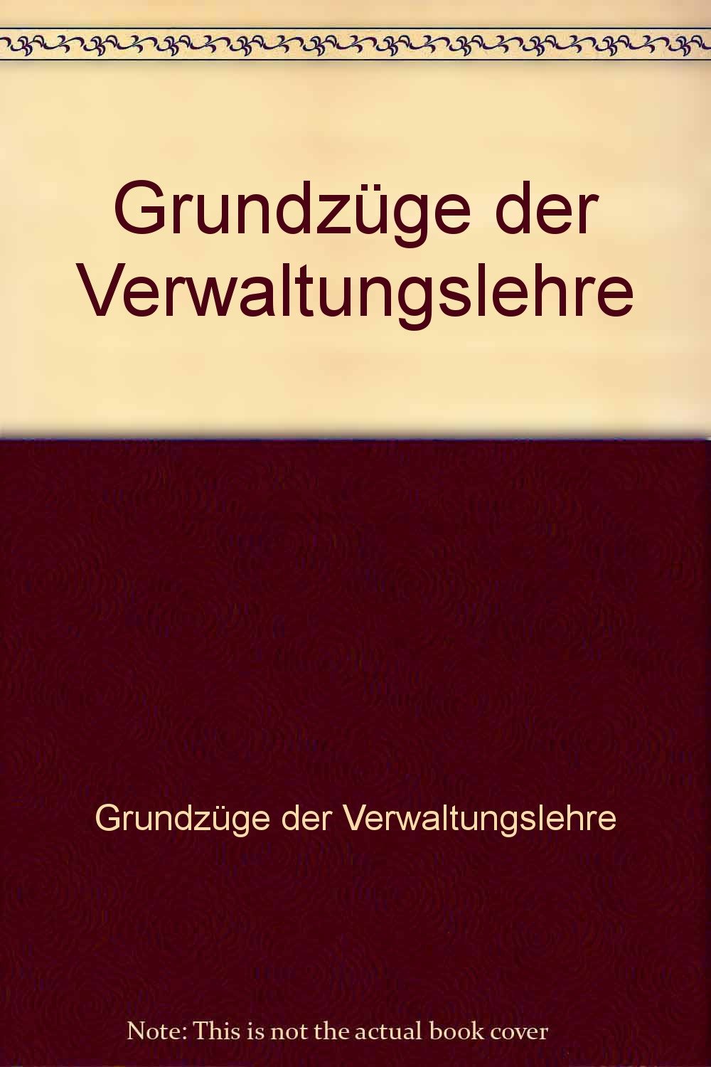Grundzüge der Verwaltungslehre Books