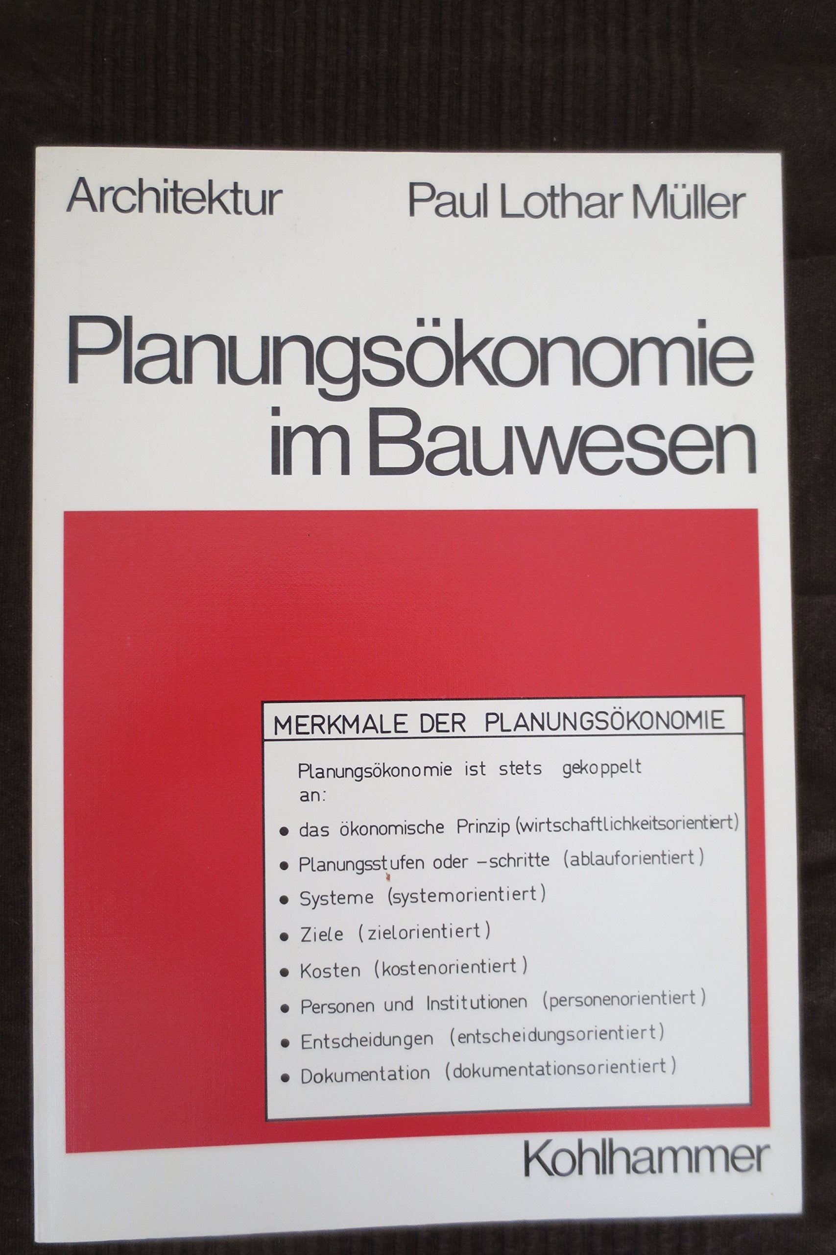 Planungsökonomie im Bauwesen (Fachbuchreihe Architektur) Books