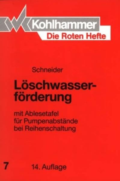 Die Roten Hefte, Bd.7, Löschwasserförderung Professional & Reference Books