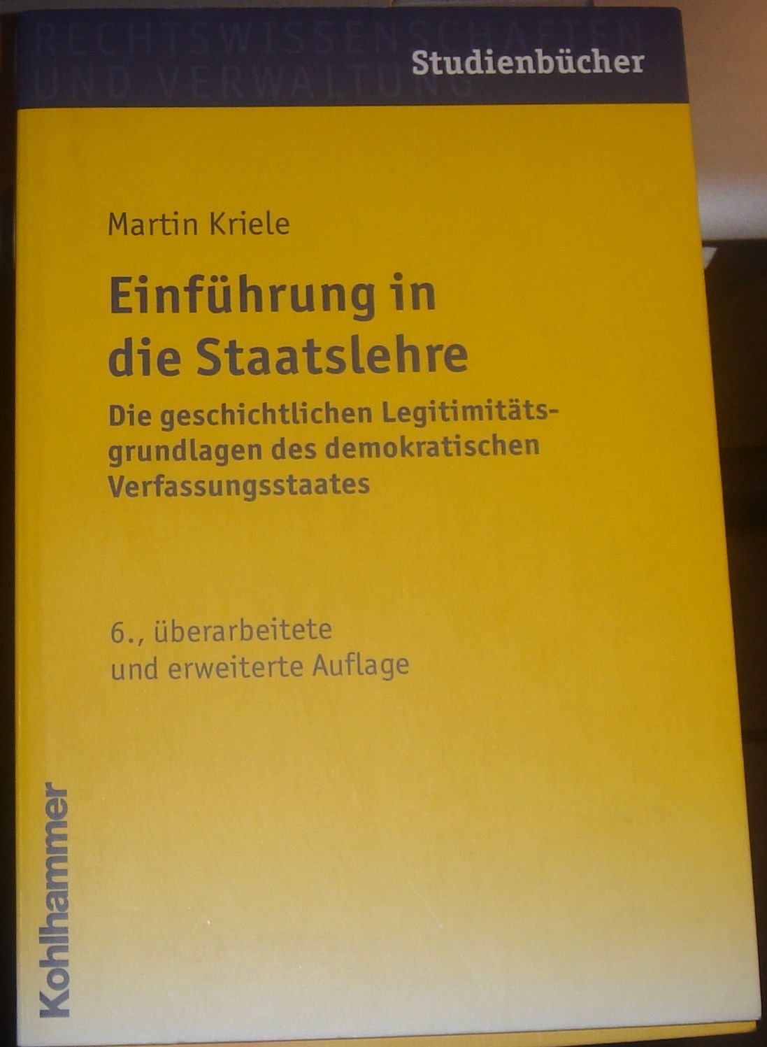 Einführung in die Staatslehre Law