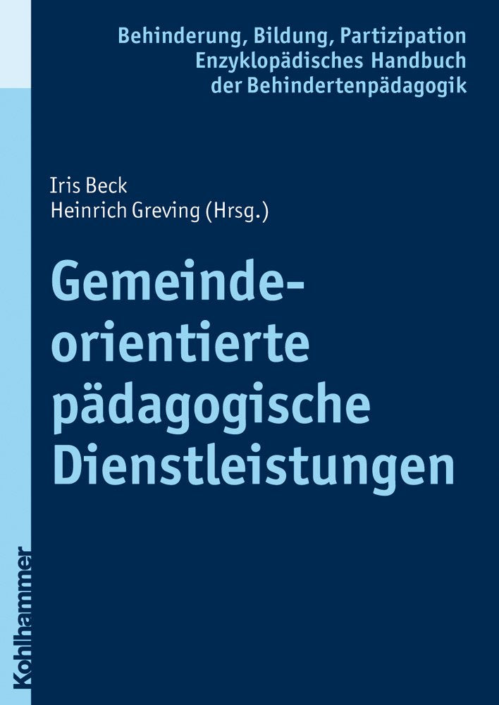 Gemeindeorientierte pädagogische Dienstleistungen (Enzyklopädisches Handbuch der Behindertenpädagogik, 6, Band 6) Social Sciences