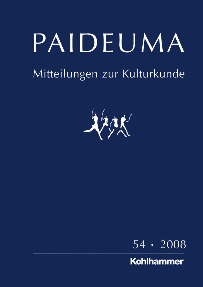 Paideuma / Mitteilungen zur Kulturkunde: Paideuma / PAIDEUMA 54/2008: Mitteilungen zur Kulturkunde / Mitteilungen zur Kulturkunde. Frobenius-Gesellschaft e. V. Law