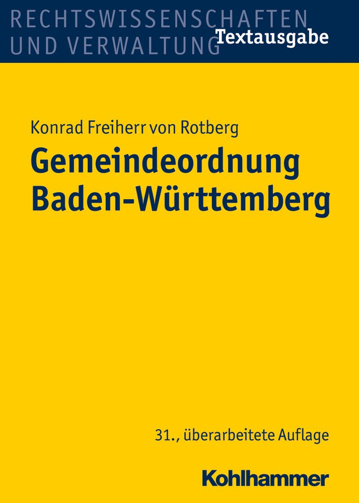 Gemeindeordnung Baden-Württemberg: Textausgabe Law