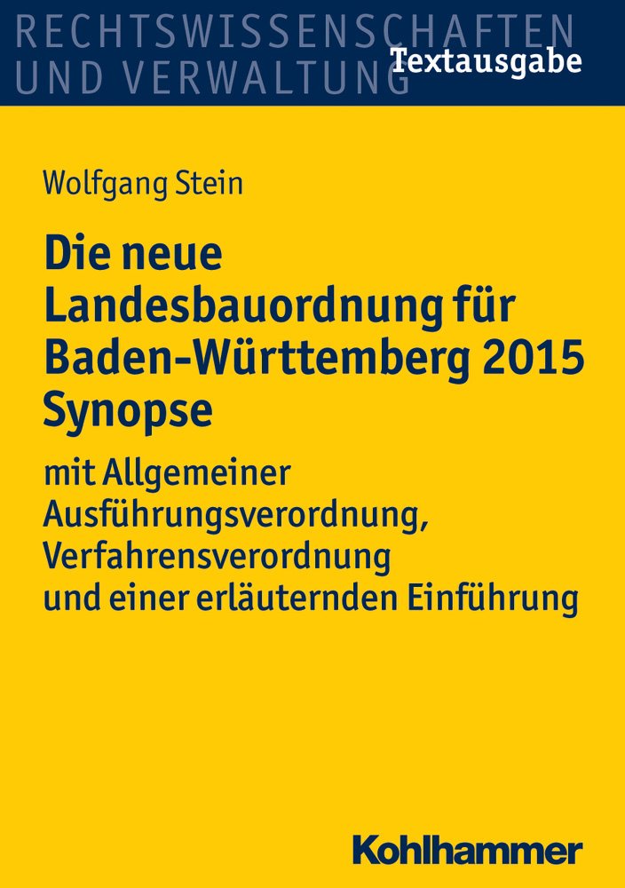 Die neue Landesbauordnung für Baden-Württemberg 2015 Synopse book