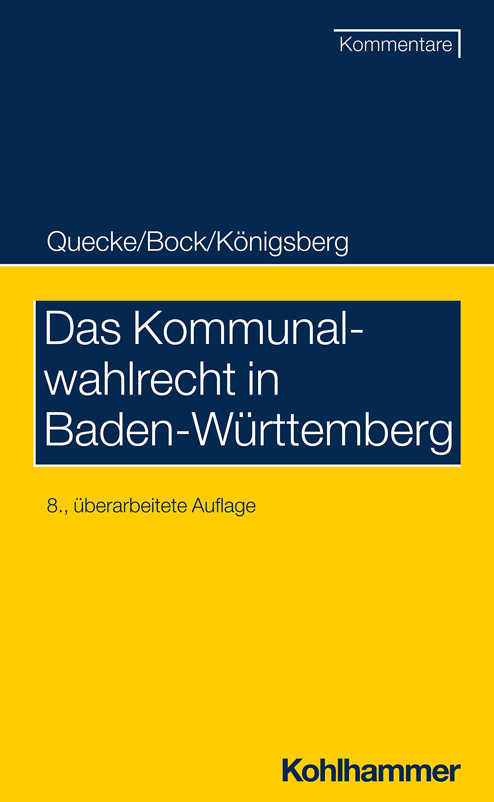 Das Kommunalwahlrecht in Baden-wurttemberg book