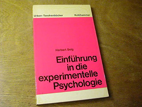 Einführung in die experimentelle Psychologie Books