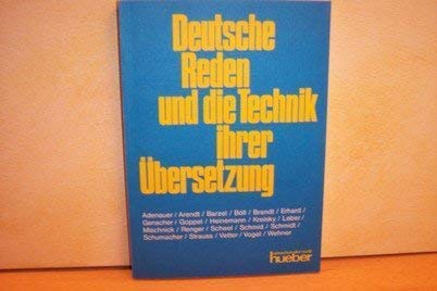 Deutsche Reden und die Technik ihrer Übersetzung General education Books