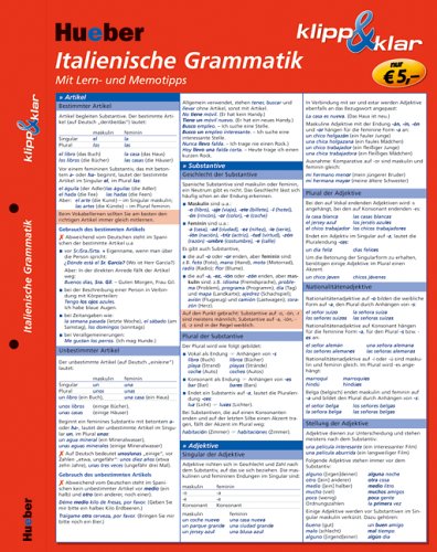Italienische Grammatik klipp & klar: Übersichtstabellen zum Nachschlagen: Mit Lern- und Memotipps Foreign Languages ​​& Dictionaries
