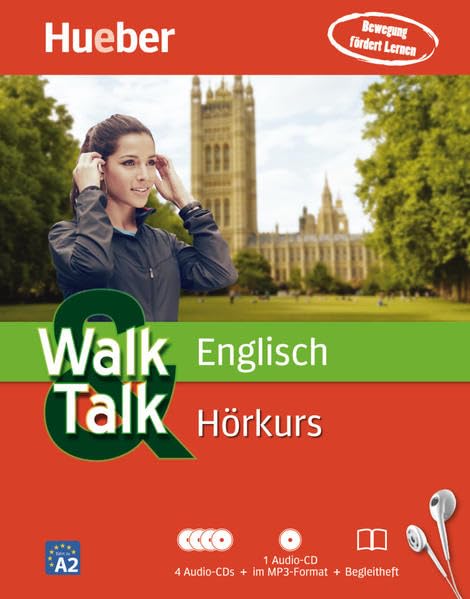 Walk & Talk Englisch Hörkurs: 4 Audio-CDs + 1 MP3-CD + Begleitheft: Bewegung fördert Lernen. Führt zu Niveau A2 Foreign Languages ​​& Dictionaries