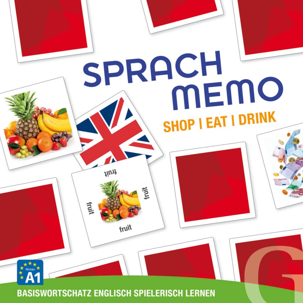 Sprachmemo Englisch. Shop/Eat/Drink (Spiel): Basiswortschatz Englisch spielerisch lernen / Sprachspiel Leisure & Fun