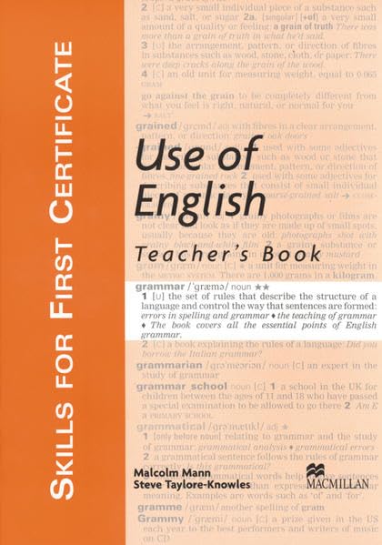 Skills for First Certificate Use of English. Teacher'S Book book