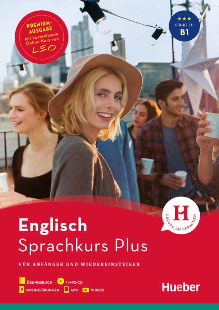 Hueber Sprachkurs Plus Englisch – Premiumausgabe: Für Anfänger und Wiedereinsteiger / Buch mit Audios und Videos online, Online-Übungen und LEO-Onlinekurs Learning & Reference