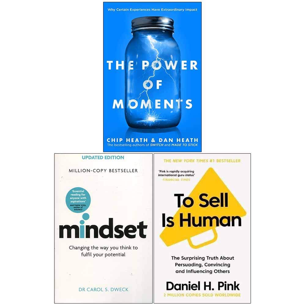 The Power of Moments, Mindset, To Sell is Human Collection 3 Books Set Books