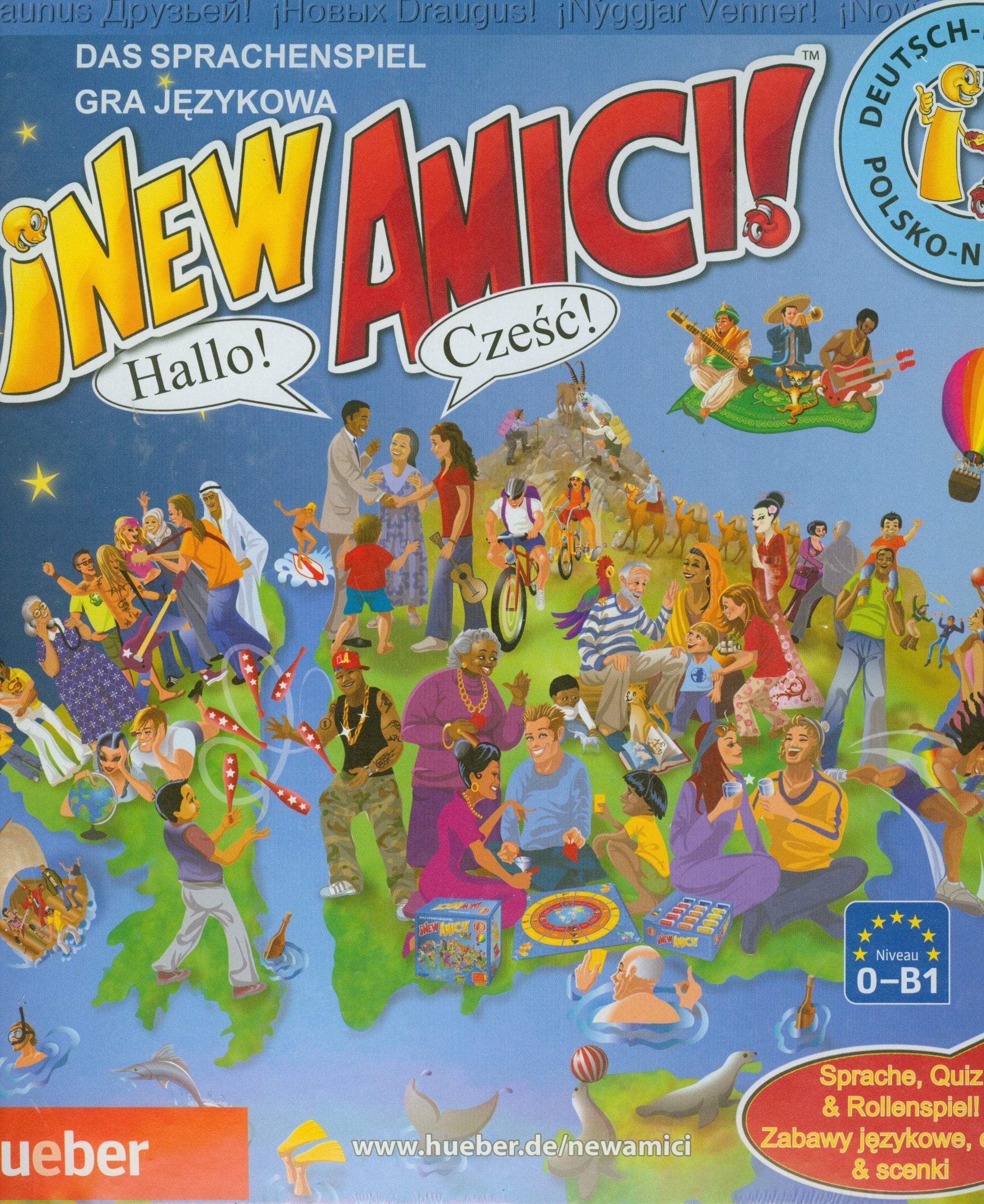 Das Sprachenspiel ¡New Amici!™: Deutsch-Polnisch/Sprachenspiel – 525 Karten, 1 Spielbrett, 4 Spielsteine, 1 Würfel, Spielregeln & Mini Atlas: ... Sprachenspiel. Sprachen, Quiz & Rollenspiel! Leisure & Fun