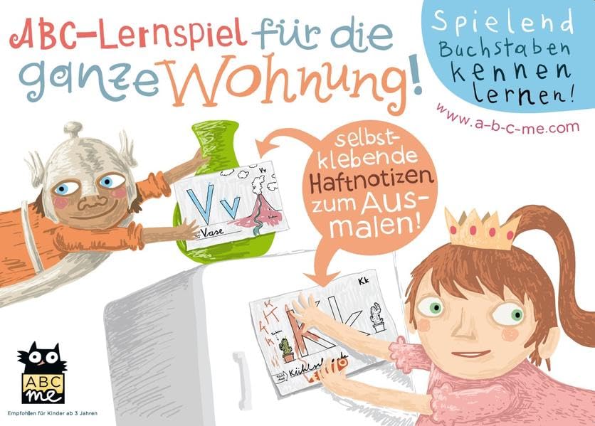 ABC-me: ABC Lernspiel für die ganze Wohnung auf Haftnotizen A5 Children's books